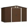Image de vidaXL Abri de stockage pour jardin Marron 257x205x178 cm Acier