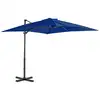 Image de vidaXL Parasol de jardin en porte-à-faux mât en aluminium bleu azuré