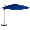 Image de vidaXL Parasol de jardin en porte-à-faux mât en aluminium bleu azuré