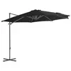Image de vidaXL Parasol de jardin en porte-à-faux avec mât en acier noir 300 cm