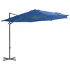 Image de vidaXL Parasol de jardin en porte-à-faux avec mât en acier bleu azuré