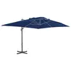 Image de vidaXL Parasol de jardin en porte-à-faux et mât en aluminium bleu azur