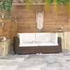Image de vidaXL Chaises d'angles lot de 2 avec coussins Résine tressée Marron