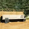 Image de vidaXL Salon de jardin 3 pcs avec coussins résine tressée noir
