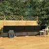 Image de vidaXL Salon de jardin 4 pcs avec coussins résine tressée gris
