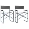 Image de vidaXL Chaises de metteur en scène lot de 2 Acier Gris