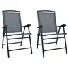 Image de vidaXL Chaises de jardin pliables lot de 2 Textilène Gris
