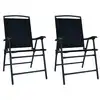 Image de vidaXL Chaises de jardin pliables lot de 2 Textilène Noir