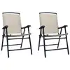 Image de vidaXL Chaises de jardin pliables lot de 2 Textilène Crème