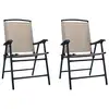 Image de vidaXL Chaises de jardin pliables lot de 2 Textilène Taupe