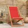 Image de vidaXL Chaise de plage pliable Bois de teck solide rouge