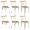 Image de vidaXL Chaises à dossier croisé lot de 6 blanc bois de manguier massif