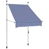 Image de vidaXL Auvent rétractable manuel 100 cm Rayures bleues et blanches