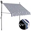 Image de vidaXL Auvent manuel rétractable avec LED 100 cm Bleu et blanc