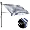 Image de vidaXL Auvent manuel rétractable avec LED 150 cm Bleu et blanc