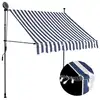 Image de vidaXL Auvent manuel rétractable avec LED 200 cm Bleu et blanc