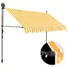 Image de vidaXL Auvent manuel rétractable avec LED 300 cm Blanc et orange