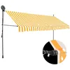 Image de vidaXL Auvent manuel rétractable avec LED 350 cm Blanc et orange