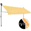 Image de vidaXL Auvent manuel rétractable avec LED 350 cm Blanc et orange