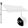 Image de vidaXL Luifel handmatig uitschuifbaar met LED 350 cm crèmekleurig
