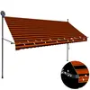 Image de vidaXL Auvent manuel rétractable avec LED 300 cm Orange et marron