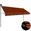 Image de vidaXL Auvent manuel rétractable avec LED 350 cm Orange et marron