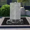 Image de vidaXL Fontaine de jardin et pompe Acier inoxydable 76 cm Triangulaire