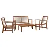 Image de vidaXL Salon de jardin 4 pcs Bois d'acacia solide