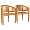 Image de vidaXL Chaises en forme de banane lot de 2 Bois de teck solide