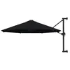 Image de vidaXL Parasol mural avec mât en métal 300 cm Noir