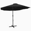 Image de vidaXL Parasol d'extérieur et poteau en aluminium 460x270 cm Noir