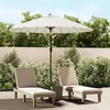 Image de vidaXL Parasol d'extérieur et mât avec aluminium 270 cm Blanc sable