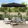 Image de vidaXL Parasol de jardin avec mât en acier 300 cm Noir