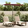 Image de vidaXL Parasol de jardin et mât en aluminium 180x110 cm rouge bordeaux