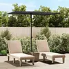 Image de vidaXL Parasol de jardin avec mât en aluminium 2x1,5 m Noir