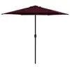 Image de vidaXL Parasol de jardin et mât en aluminium 270x246 cm rouge bordeaux