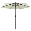 Image de vidaXL Parasol de jardin et lumières LED mât en aluminium blanc sable