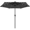 Image de vidaXL Parasol met LED-verlichting en aluminium paal 270 cm antraciet