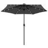 Image de vidaXL Parasol de jardin et lumières LED mât en aluminium anthracite