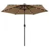 Image de vidaXL Parasol de jardin avec lumières LED et mât en aluminium taupe