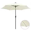 Image de vidaXL Parasol de jardin et lumières LED mât en aluminium blanc sable