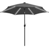 Image de vidaXL Parasol met LED-verlichting en aluminium paal 300 cm antraciet
