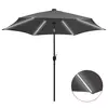 Image de vidaXL Parasol de jardin et lumières LED mât en aluminium anthracite