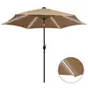 Image de vidaXL Parasol de jardin avec lumières LED et mât en aluminium taupe