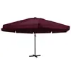 Image de vidaXL Parasol de jardin et mât en aluminium 600 cm rouge bordeaux