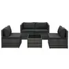 Image de vidaXL Salon de jardin 5 pcs avec coussins Résine tressée Gris