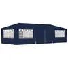 Image de vidaXL Tente de réception avec parois latérales 4x9 m Bleu 90 g/m²