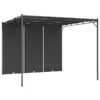 Image de vidaXL Belvédère de jardin avec rideau latéral 3x3x2,25 m Anthracite