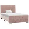 Image de vidaXL Cadre de lit sans matelas Rose Velours 90x200 cm