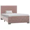 Image de vidaXL Cadre de lit sans matelas Rose Velours 100x200 cm